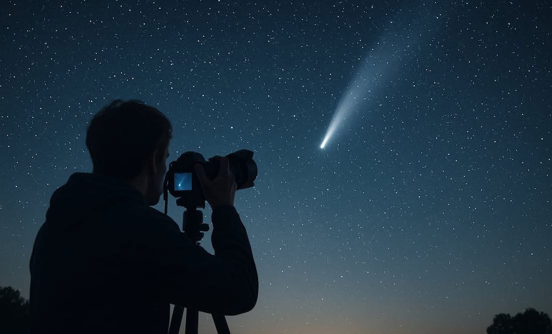 Fotografía nocturna bajo cielos oscuros